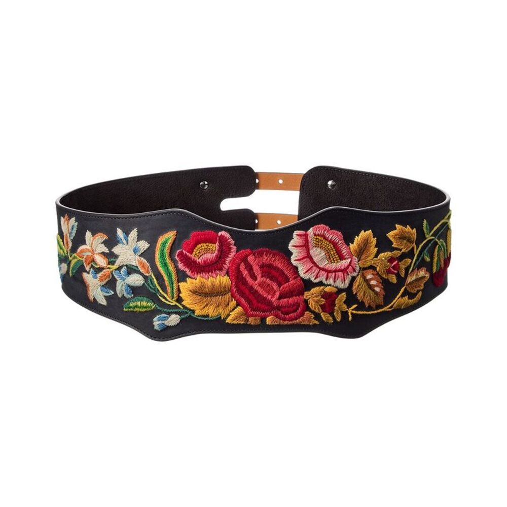 Valentino Vlogo Leather Belt, Black